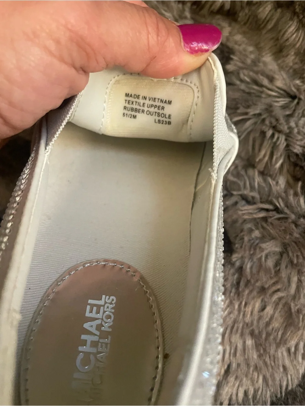Michael Kors Silver Crystal Slip-On Sneakers
